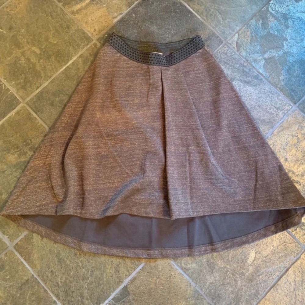 HD in Paris Anthropologie Metallic Copper Glistened Sweater Skirt S Holiday NYE